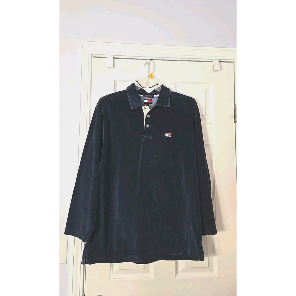 Tommy Hilfiger Velvet‎  Long Sleeve Mens 3/4 Snap Pullover Size Large